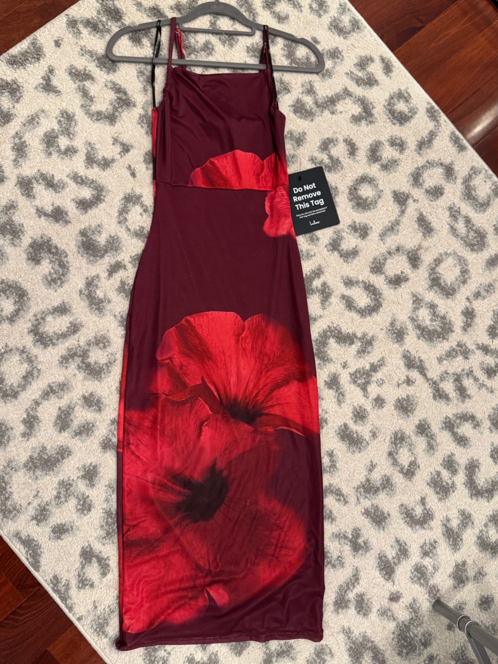 Lulus Jaela Burgundy Floral Bodycon Dress NWT